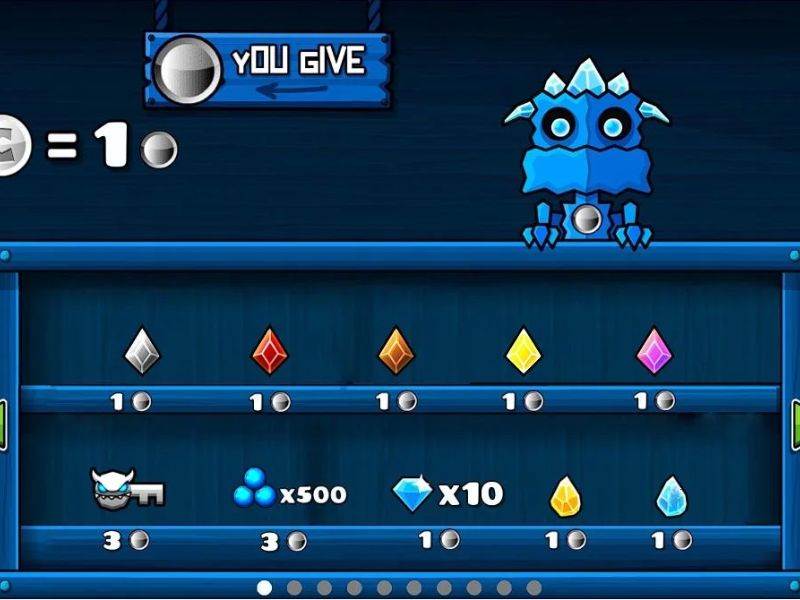 Mở khóa vật phẩm trong Hack Geometry Dash